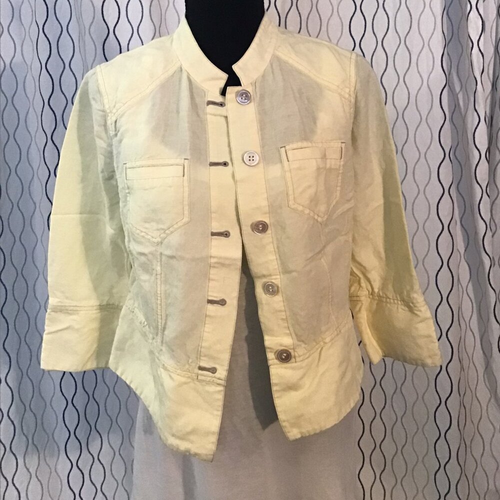 Pale yellow, linen jacket